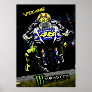 Affiche valentino rossi, légende moto gp, le docteur 46,