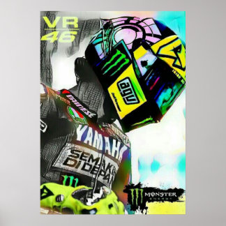 Affiche valentino rossi, légende moto gp, le docteur 46,