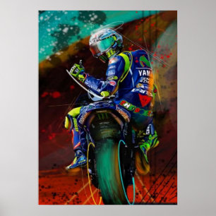 Affiche valentino rossi, légende moto gp, le docteur 46,