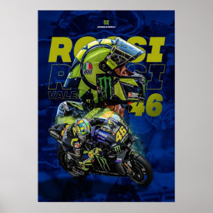 Affiche valentino rossi, légende moto gp, le docteur 46,