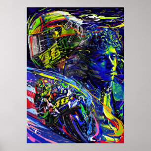 Affiche valentino rossi, légende moto gp, le docteur 46,
