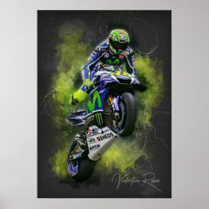 Affiche valentino rossi, légende moto gp, le docteur 46,