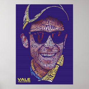 Affiche valentino rossi, légende moto gp, le docteur 46,