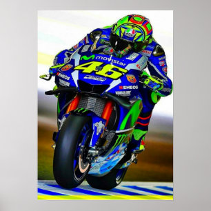 Affiche valentino rossi, légende moto gp, le docteur 46,