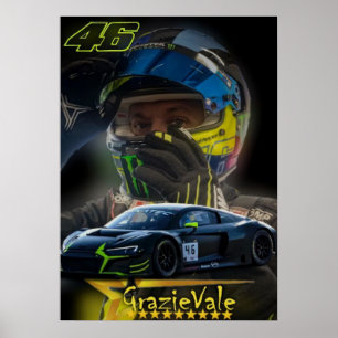 Affiche valentino rossi, légende moto gp, le docteur 46,