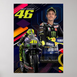 Affiche valentino rossi, légende moto gp, le docteur 46,
