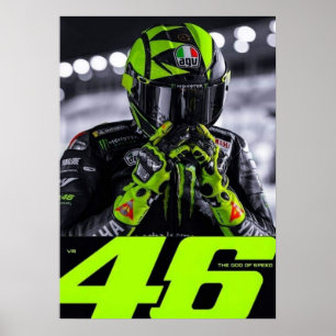 Affiche valentino rossi, légende moto gp, le docteur 46,