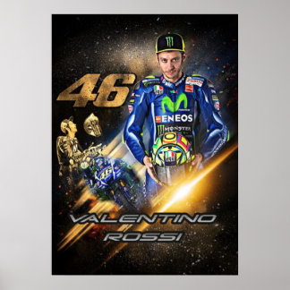Affiche valentino rossi, légende moto gp, le docteur 46,
