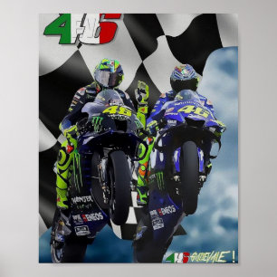 Affiche valentino rossi, légende moto gp, le docteur 46, r