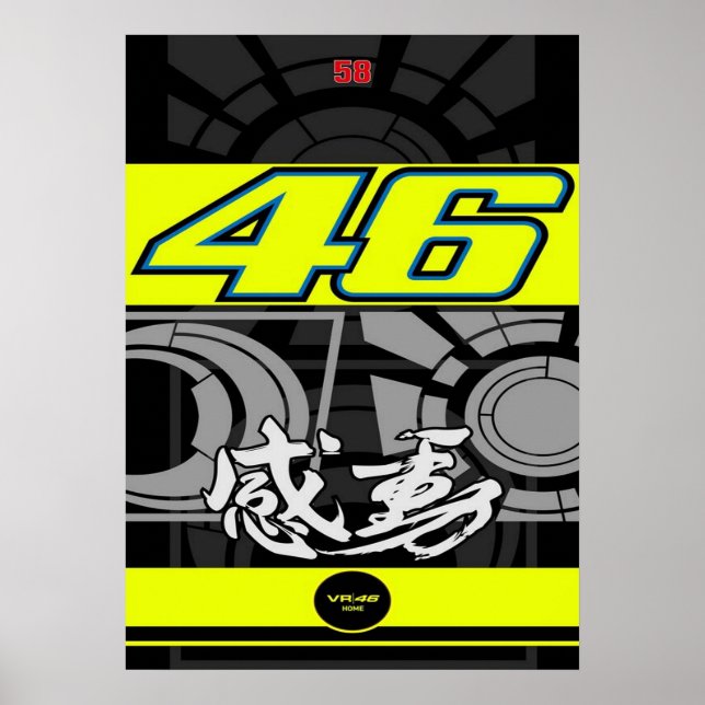 Affiche valentino rossi, moto gp legend,    the doctor 46, (Devant)