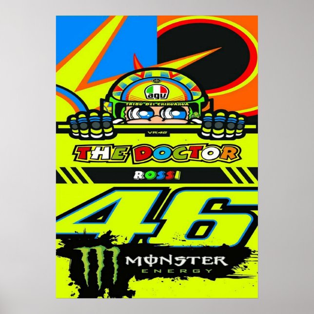 Affiche valentino rossi, moto gp legend,    the doctor 46, (Devant)