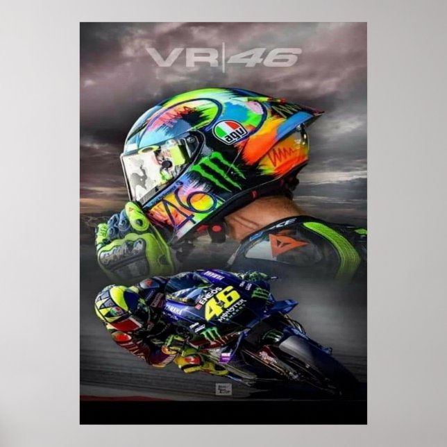 Affiche valentino rossi, moto gp legend,    the doctor 46, (Devant)