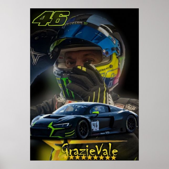 Affiche valentino rossi, moto gp legend,    the doctor 46, (Devant)