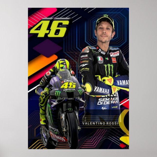 Affiche valentino rossi, moto gp legend,    the doctor 46, (Devant)
