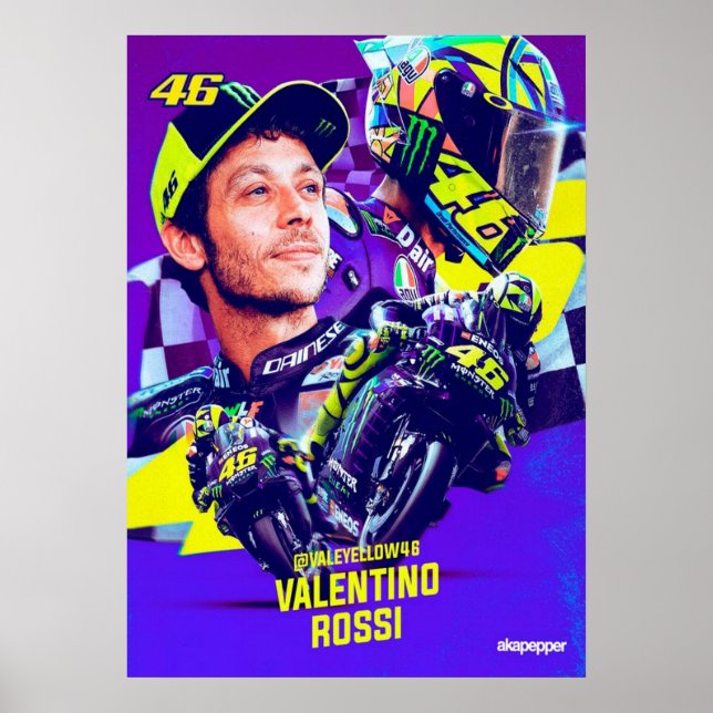 Affiche valentino rossi, moto gp legend,    the doctor 46, (Devant)