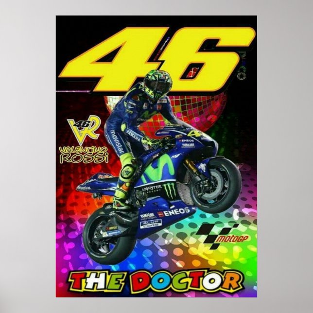 Affiche valentino rossi, moto gp legend,    the doctor 46, (Devant)