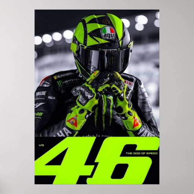 Affiche valentino rossi, moto gp legend,    the doctor 46, (Devant)