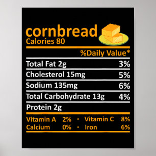 Affiche Valeur nutritionnelle du pain de maïs Costume de T