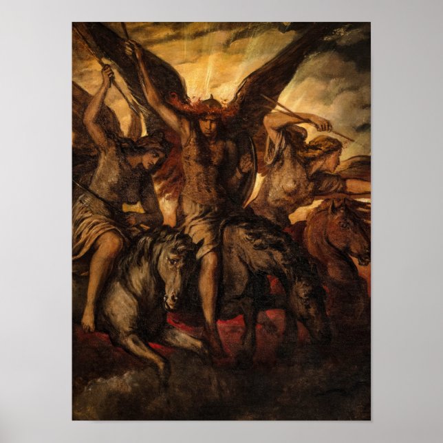 Affiche Valkyries, 1871 par Elisabeth Jerichau-Baumann (Devant)