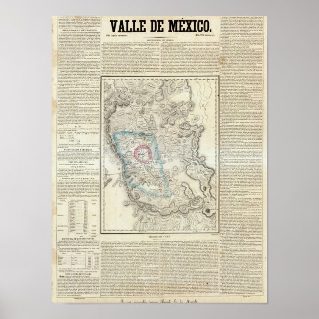 Affiche Valle de Mexico, Mexique (Devant)