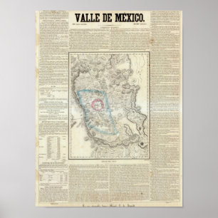 Affiche Valle De Mexique, Mexique
