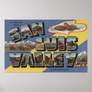 Affiche Vallée de San Luis, le Colorado - grande lettre