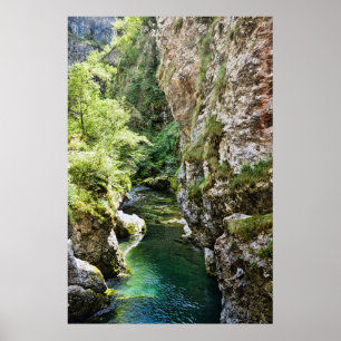 Affiche vallée de Val Taleggio gorge de rivière de montagn