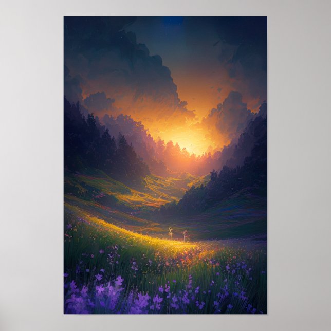 Affiche Vallée des couleurs rayonnantes (Devant)