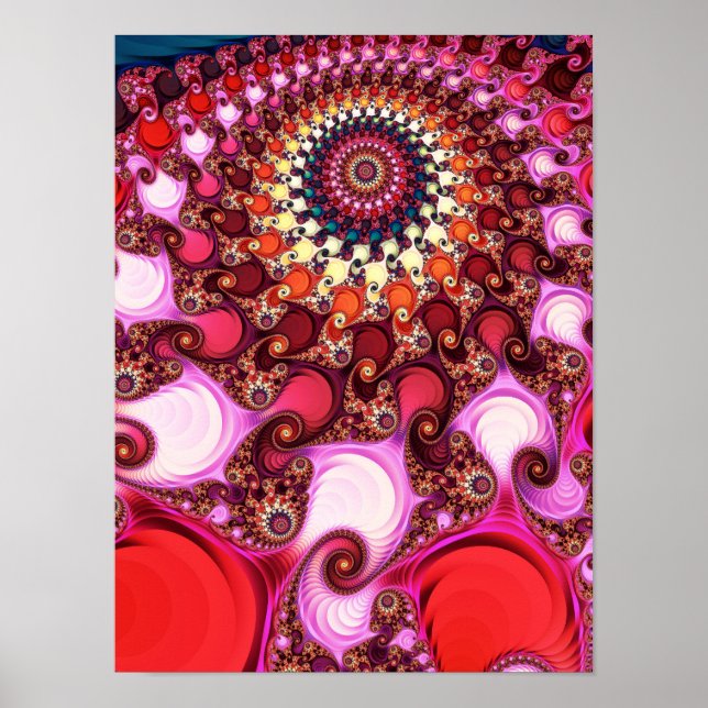 Affiche Vallée du hippocampe de Mandelbrot - Zoom fractal  (Devant)