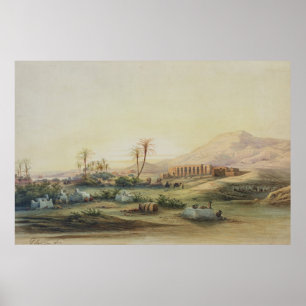 Affiche Vallée du Nil avec les ruines du Temple de