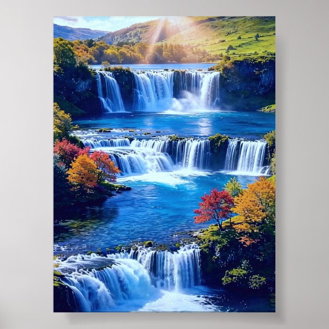 Affiche Vallée en cascade ensoleillée 001 (Devant)