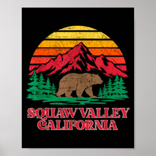 Affiche vallée olympique ours grizzly californie vintage