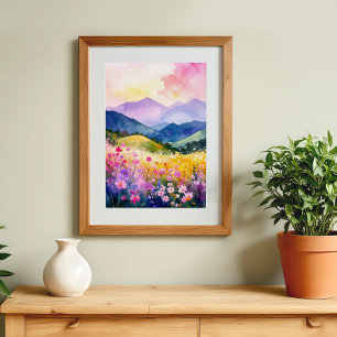 Affiche Vallée paisible Floroming Hills Wall Art