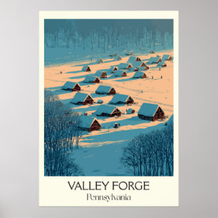 Affiche Valley Forge Pennsylvanie Vintage Winter Camp Art