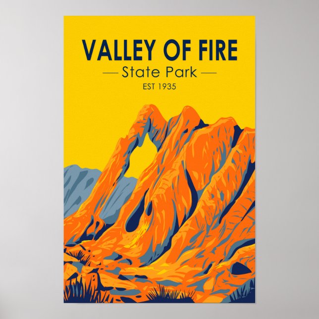 Affiche Valley of Fire State Park Nevada Vintage  (Devant)