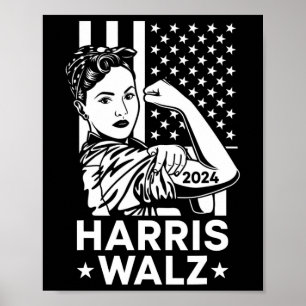 Affiche Valse 2024 Drapeau américain Kamala Harris Tim Wal