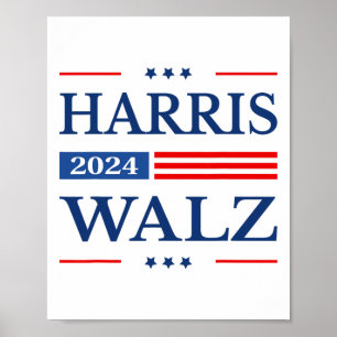 Affiche Valse 2024 Kamala Harris 2024 Tim Waltz 2024 Usa F