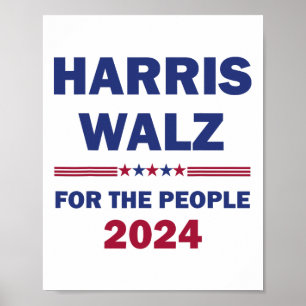Affiche Valse 2024 Pour Le Peuple Kamala Harris Tim Waltz
