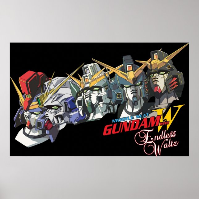 Affiche Valse sans fin de l'aile Gundam Les cinq (Devant)