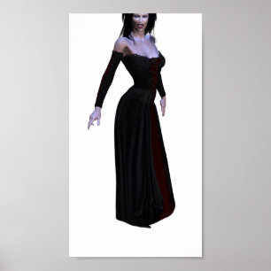 Affiche Vampier en noir et rouge sang