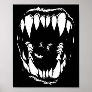 Affiche Vampire Dents Fangs Gothique Horreur Halloween Gru