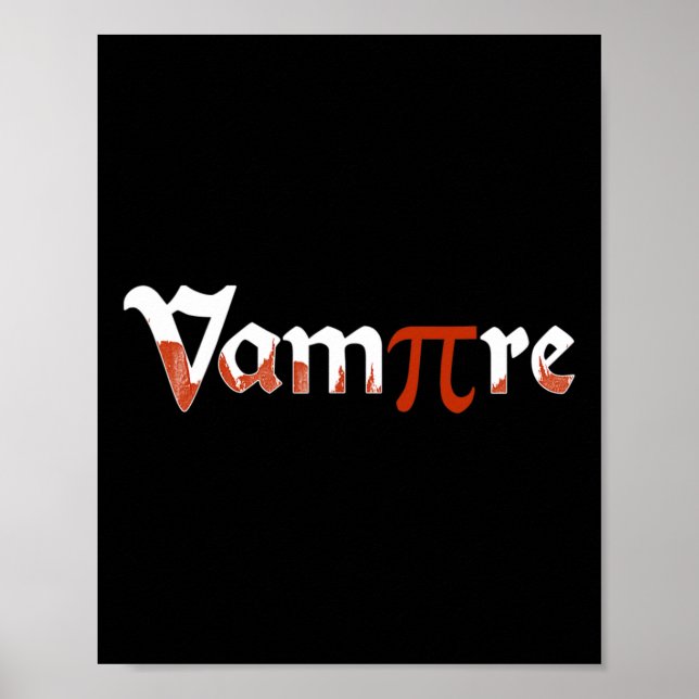 Affiche Vampire Funny Halloween Pi Jour Joke Costume Math  (Devant)