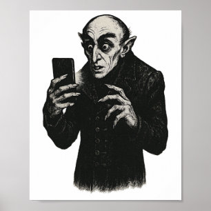 Affiche Vampire Smartphone Nosferatu Selfie Count Orlok Ha