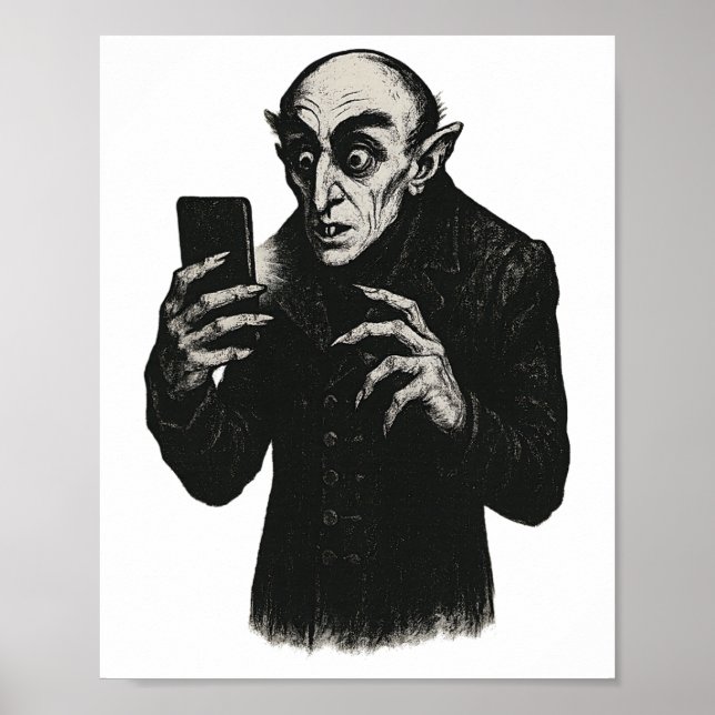 Affiche Vampire Smartphone Nosferatu Selfie Count Orlok Ha (Devant)
