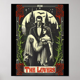 Affiche Vamre Monstre Dracula Et Mariée Les Amoureux Tarot