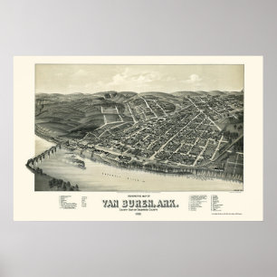 Affiche Van Buren, AR Carte panoramique - 1888