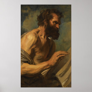 Affiche Van Dyck - Étude d'un homme barbu avec les mains l