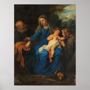 Affiche Van Dyck - La Sainte Famille avec Marie-Madeleine