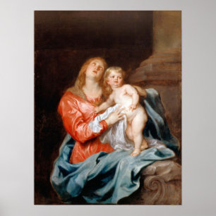 Affiche Van Dyck - La Vierge et l'enfant