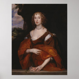 Affiche Van Dyck - Portrait De Mary Hill Lady Killigrew